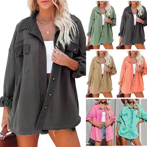 Chemise-Jacket Oversized Décontractée pour Femme avec Poches Pratiques et Coupe Moderne Levoire