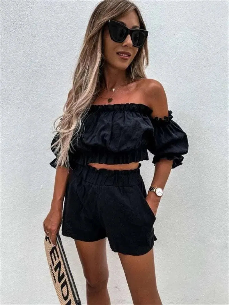 Levoire | Robe deux pièces à épaules nues Noir