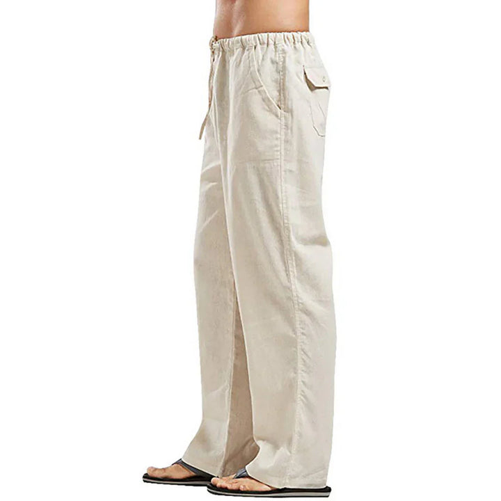 Levoire | Pantalon En Lin Avec Cordon De Serrage Kaki