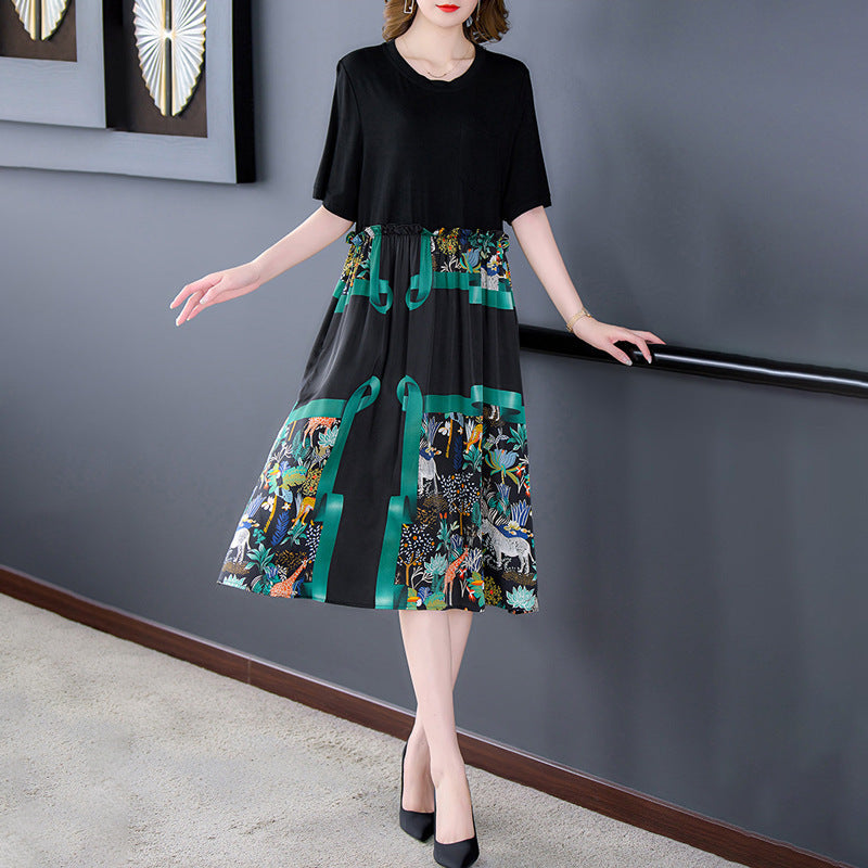 Levoire | Robe imprimée motif d'été combinée jupe longue