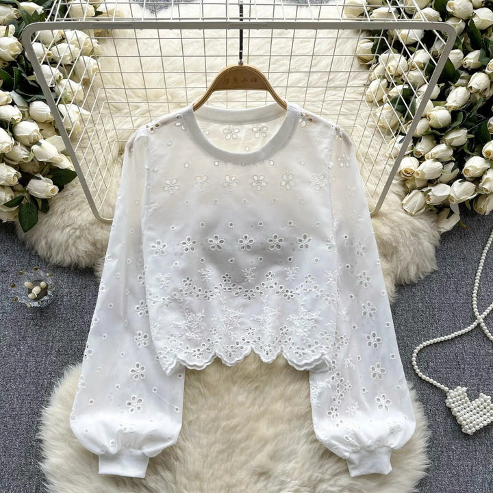 Levoire | Chemise à manches courtes avec manches bouffantes Blanc Taille libre