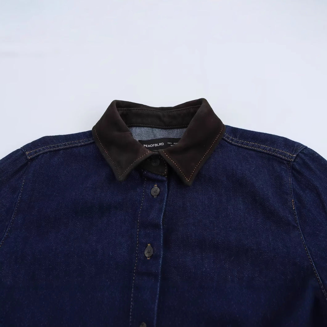 Levoire | Rennon bleu de printemps chemise en jean Top
