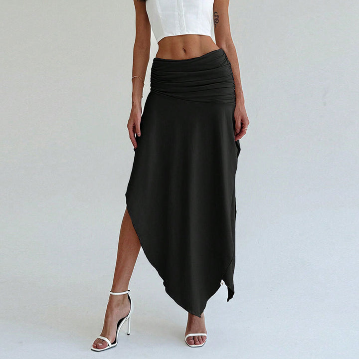 Jupe maxi asymétrique pour femmes avec un élégant froncé Levoire