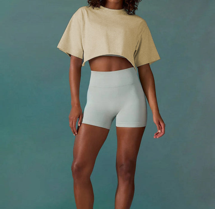 Levoire | Confortable Lörtsy Sport Fitness Haut Sport Tee Abricot