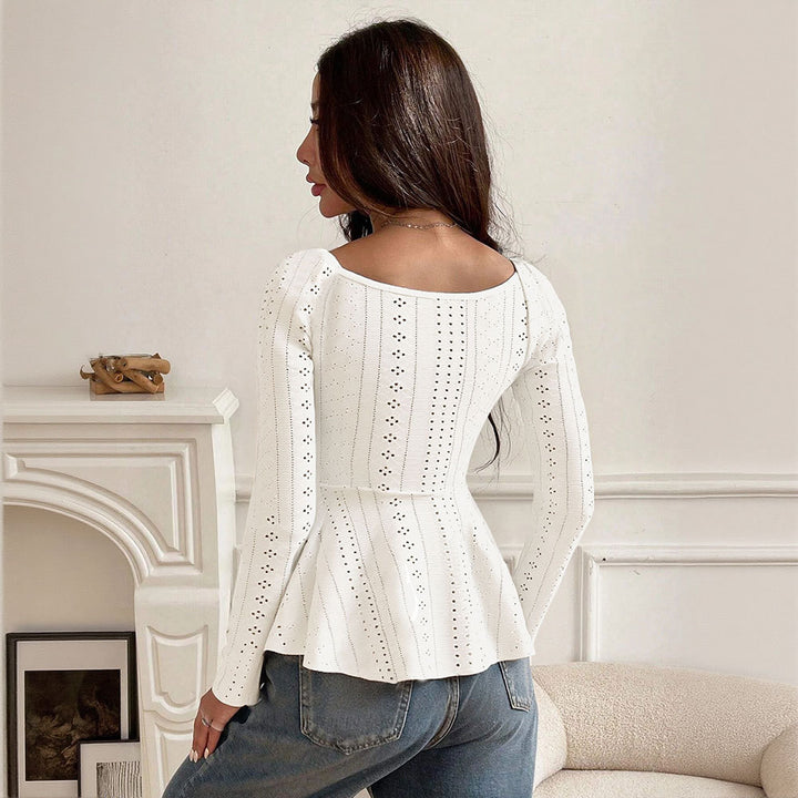Blouse pour femme avec des détails en volants décorés et un design élégant à lacets Levoire