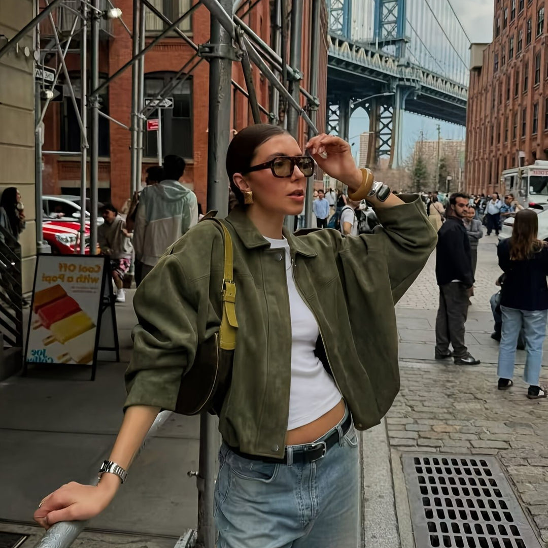 Veste oversize pour femmes en imitation daim doux Levoire
