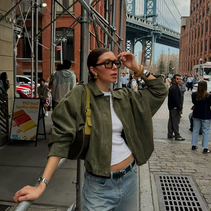 Veste oversize pour femmes en imitation daim doux Levoire