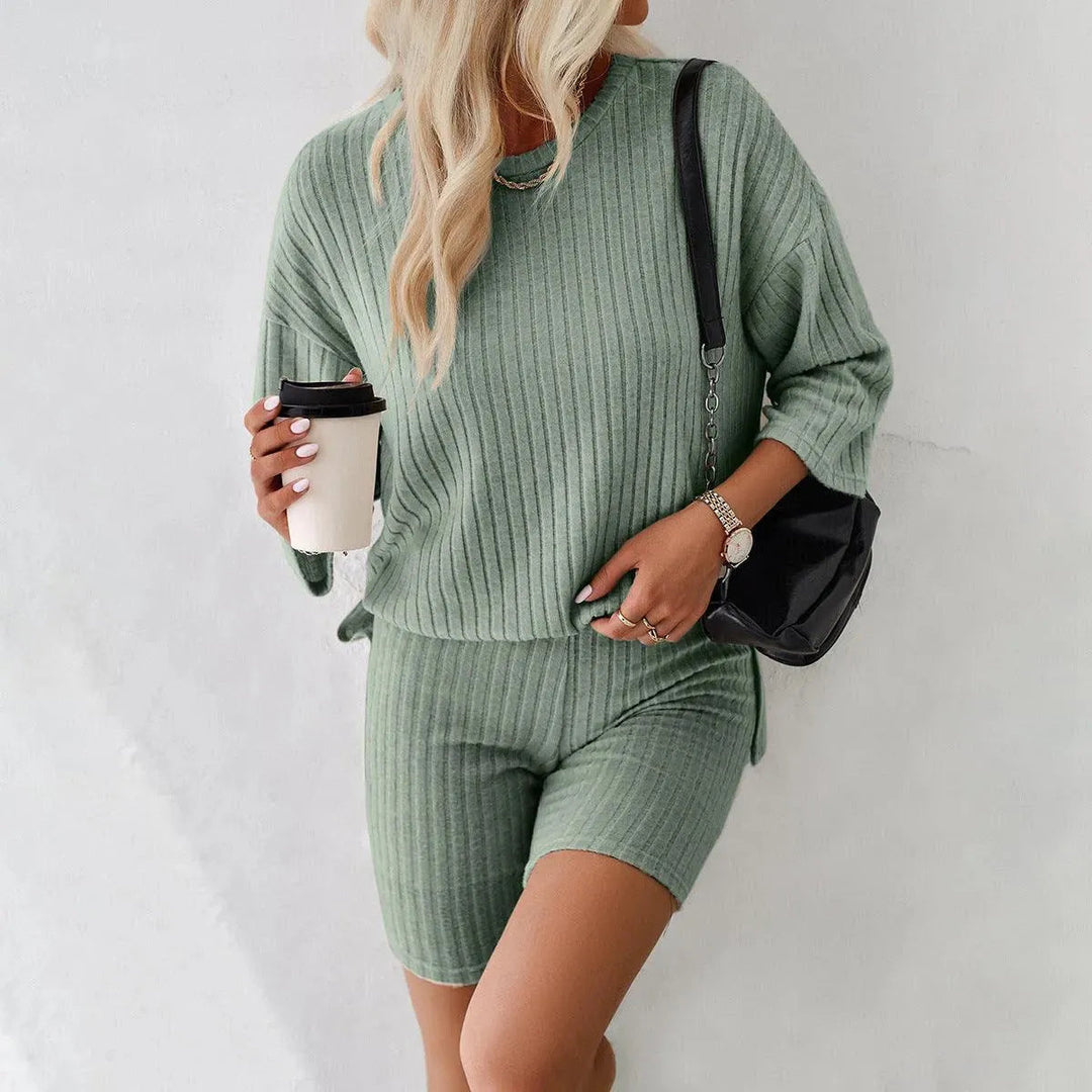 Levoire | shorts décontractés avec un emballage en tricot Vert