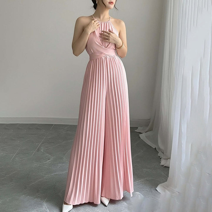 Combinaison plissée pour femmes avec décolleté profond et tailleur Levoire