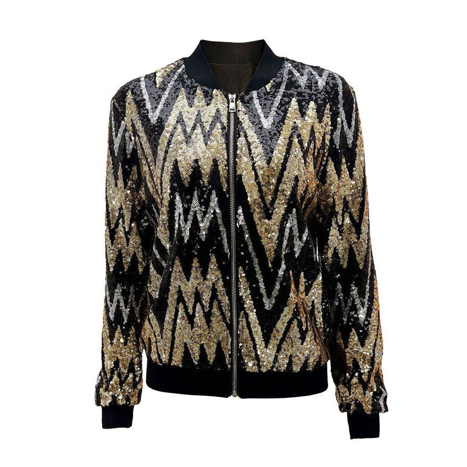 Levoire | Rento Veste Bomber à Manches Longues Zippée Strass