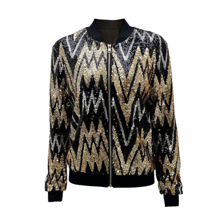 Levoire | Rento Veste Bomber à Manches Longues Zippée Strass