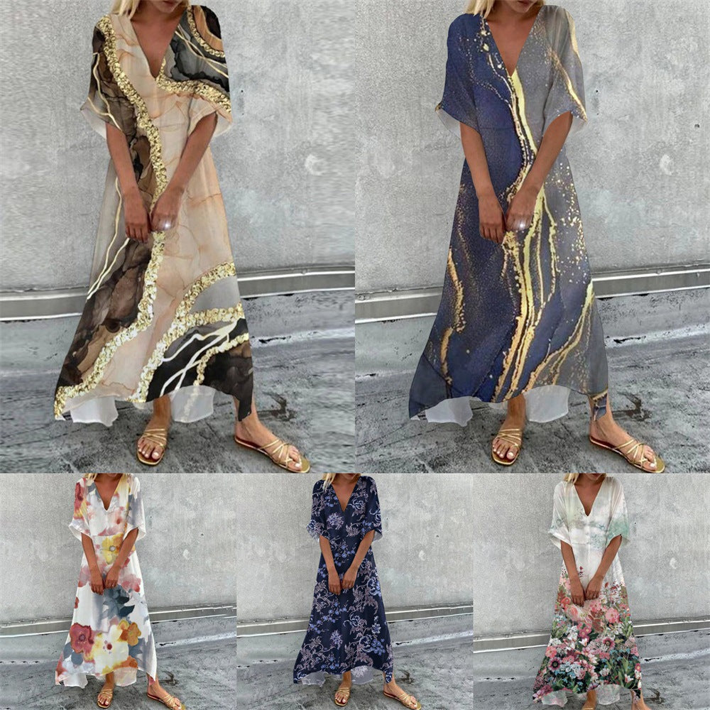 Levoire | Trendik Imprimé V-encolure Mini Robe