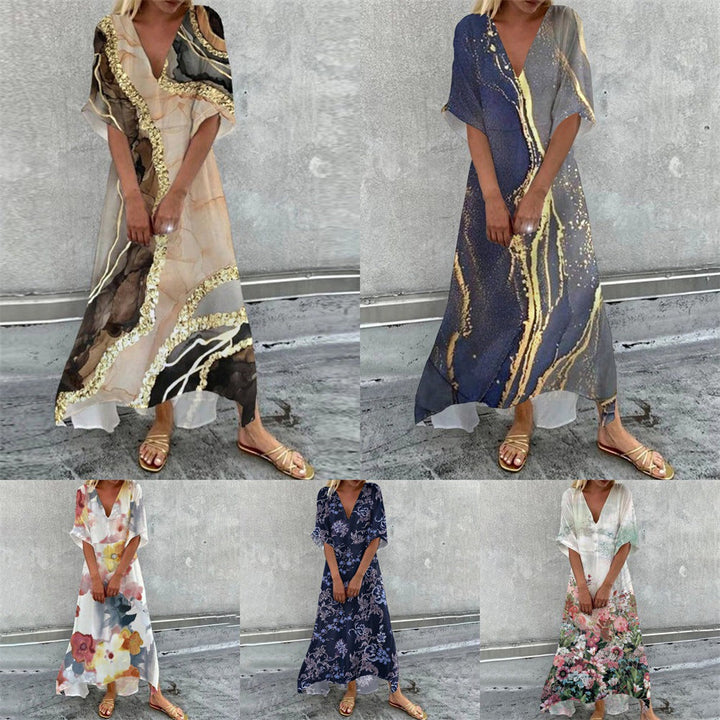 Levoire | Trendik Imprimé V-encolure Mini Robe