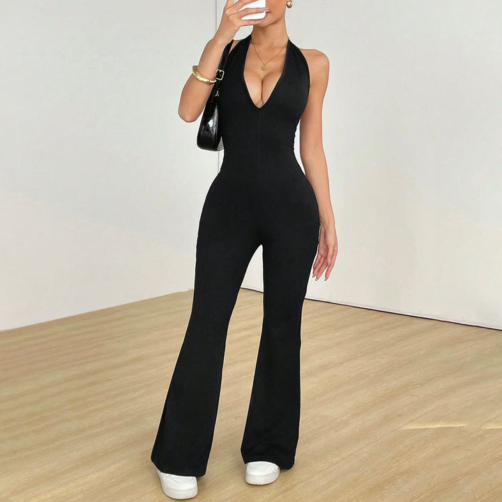 Combinaison pour femme avec décolleté en V profond et jambe large Levoire