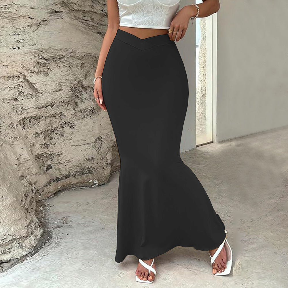 Jupe à traîne pour femmes avec taille haute et coupe ajustée Levoire