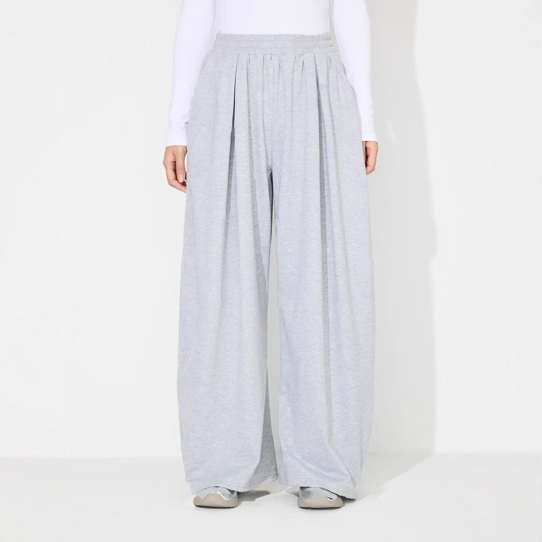 Pantalons Palazzo larges pour femmes avec taille élastique et plis Levoire