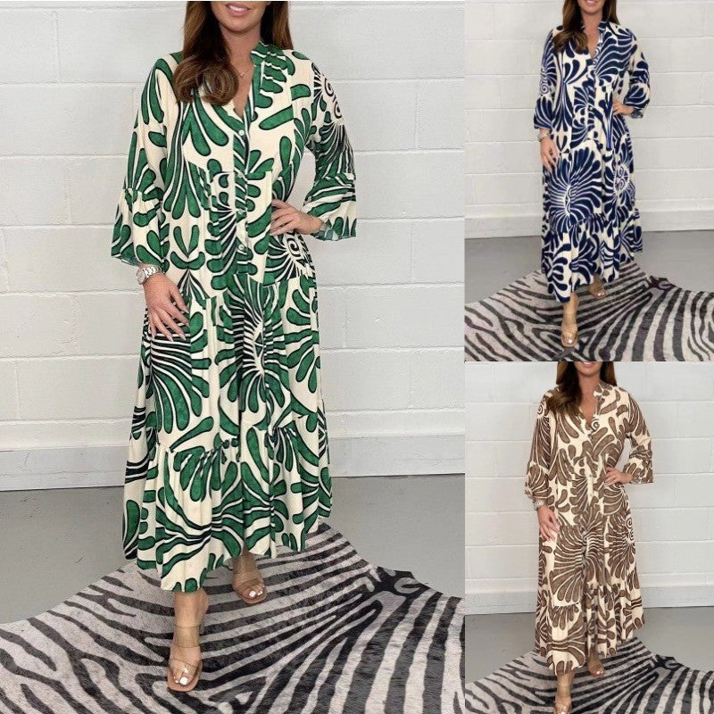 Levoire | Chic Détente Mode V-Encolure Viscose Robe Pleyseekleid