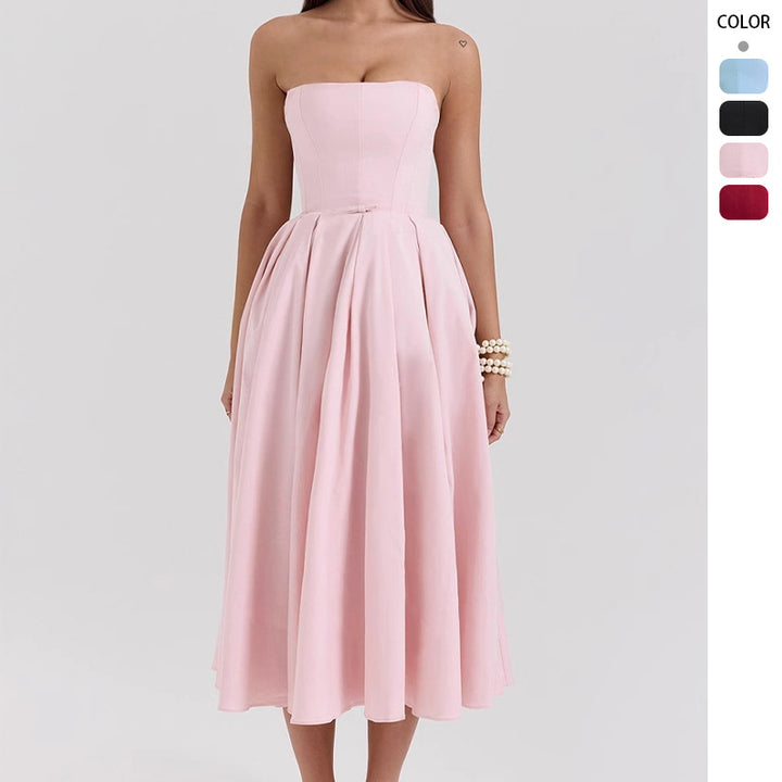 Robe de soirée pour femme avec décolleté en cœur et jupe évasée Levoire