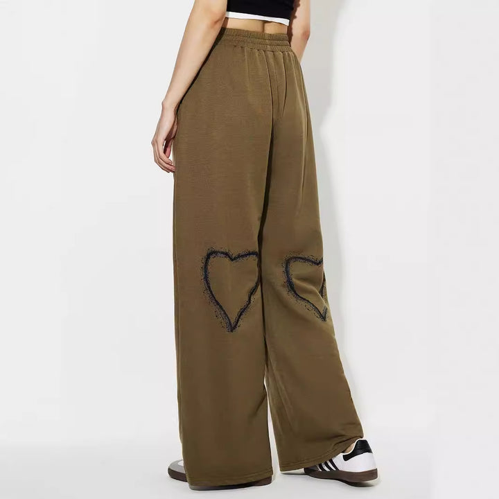 Pantalons de loisirs larges pour femmes en matériau léger avec taille élastique Levoire