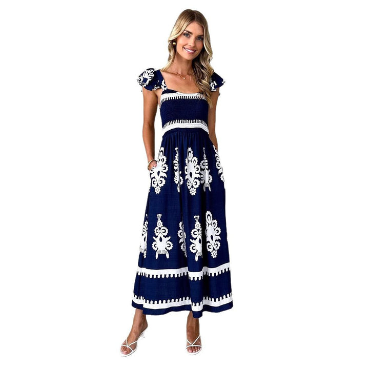 Robe maxi femme avec design décolleté et motifs floraux Levoire