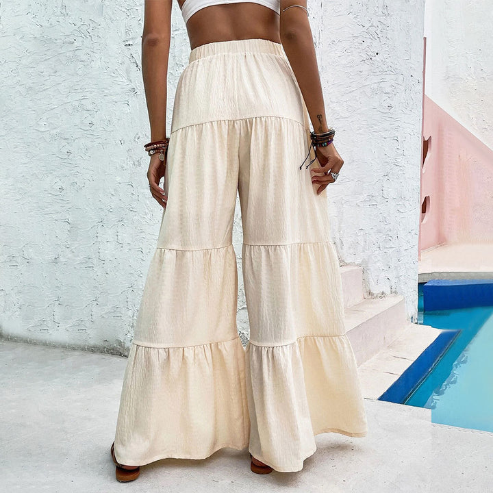 Pantalons palazzo larges pour femmes avec design en couches et ceinture élastique Levoire