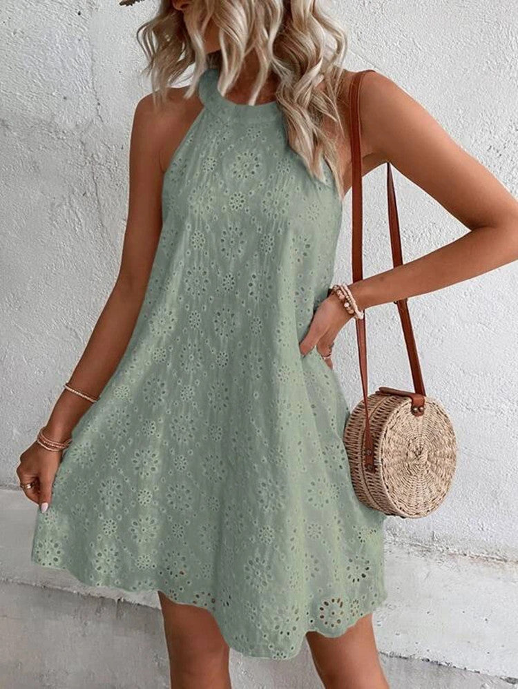 Levoire | Robe Swing Élégante Sans Manches Vert clair