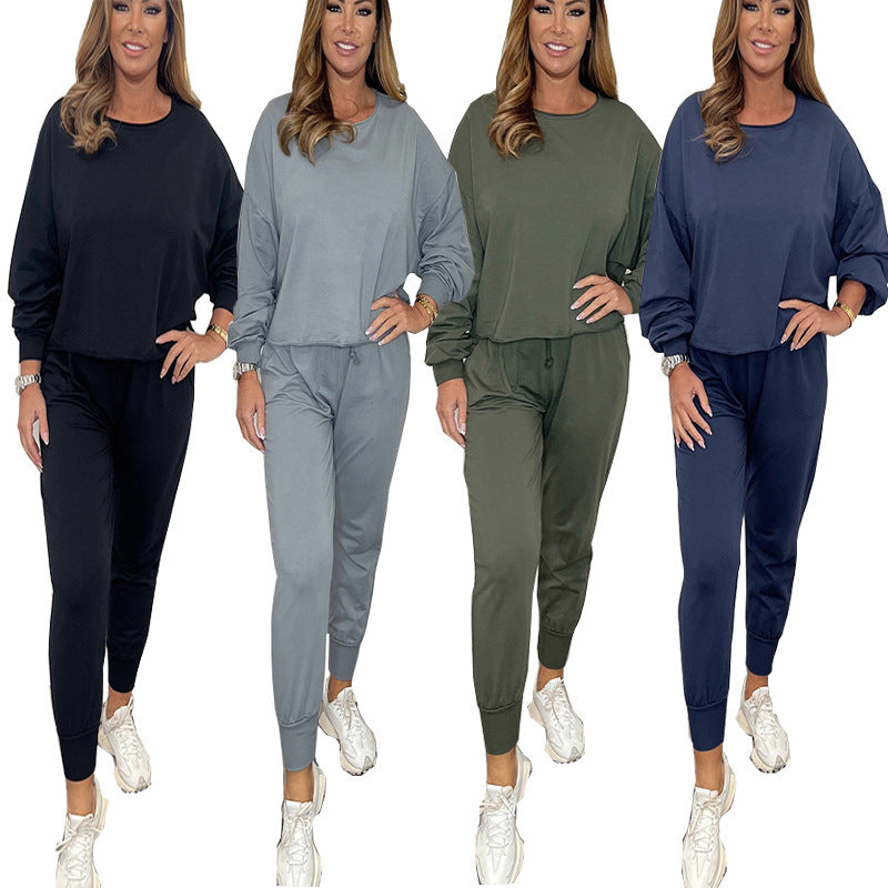 Ensemble de détente sportif pour femmes à coupe ample et taille élastique Levoire