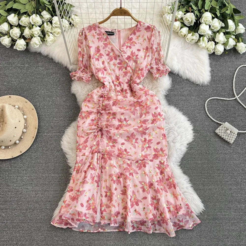 Levoire | Robe en sifon à fleuries Rosa