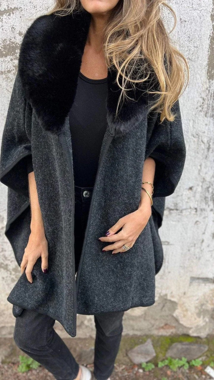 Veste de transition élégante pour femmes avec col en fausse fourrure luxueux Levoire