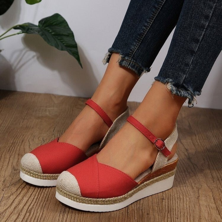 Levoire | Sandales Confortables Pour Femmes Avec Talons Hauts Rot