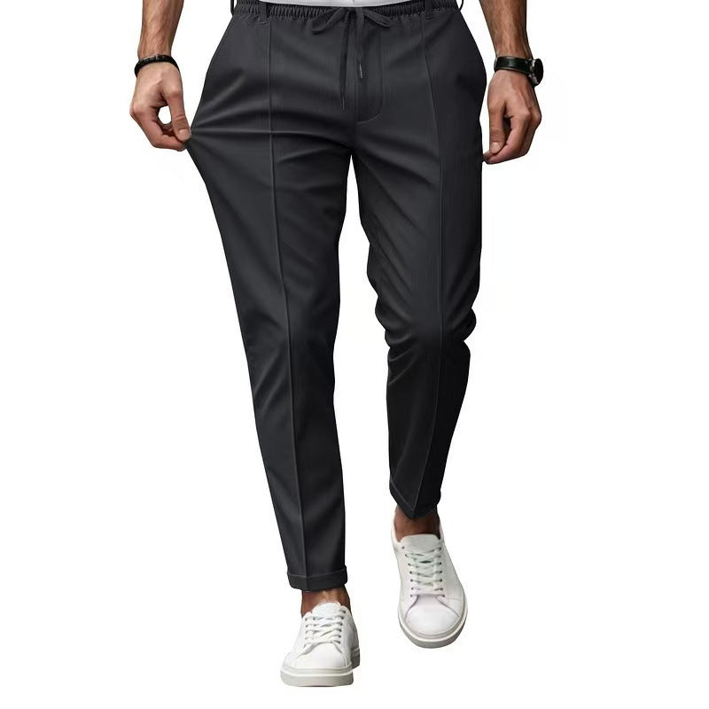Pantalon élégant pour hommes en leisure avec taille élastique et poches latérales Avriane