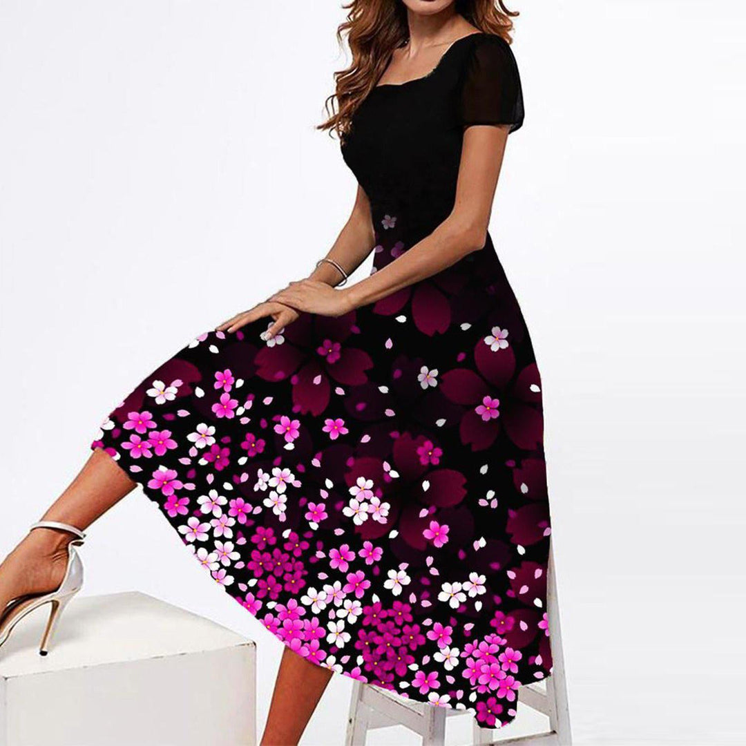 Levoire | Trendik Print Manches Courtes Robe Multicolore 2