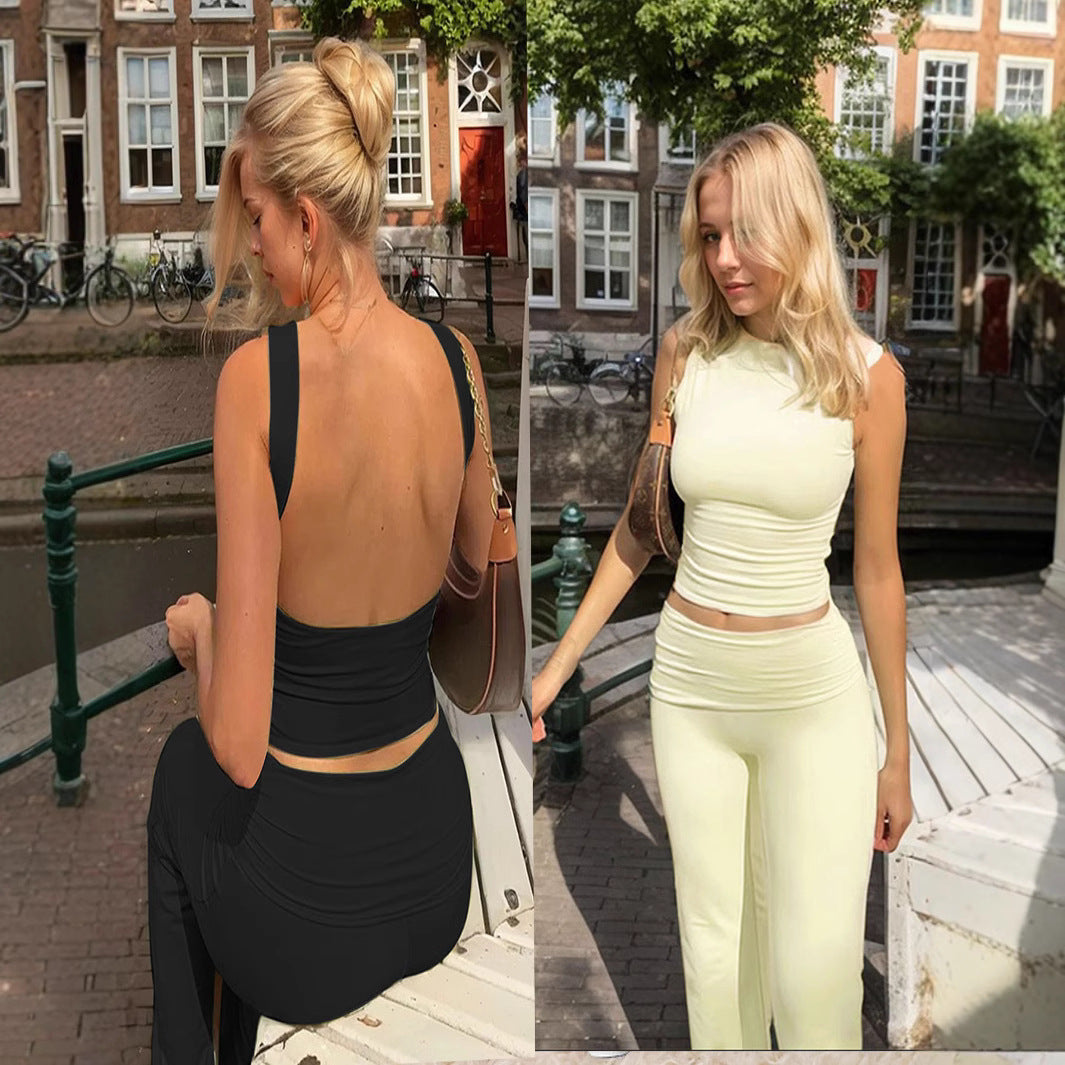 Ensemble de fitness pour femmes avec crop top ajusté et leggings taille haute Levoire