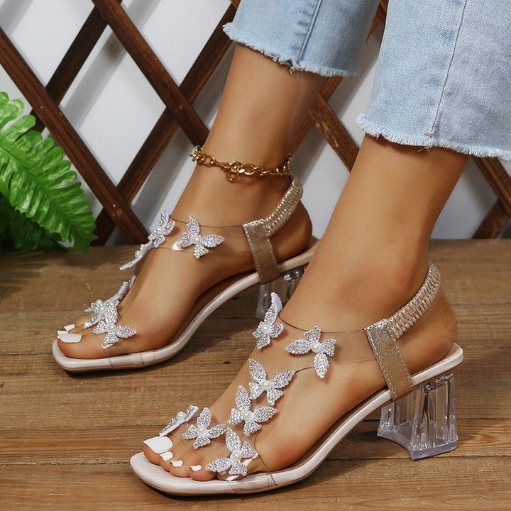 Levoire | Sandale Rentos Avec Des Détails Floraux Et Un Haut Talon Doux Pour Femmes Ou