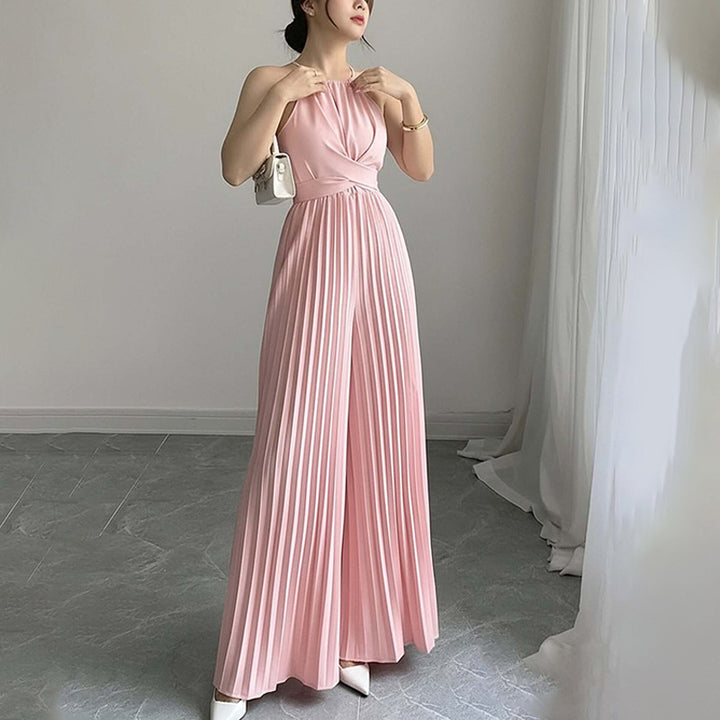 Combinaison plissée pour femmes avec décolleté profond et tailleur Levoire