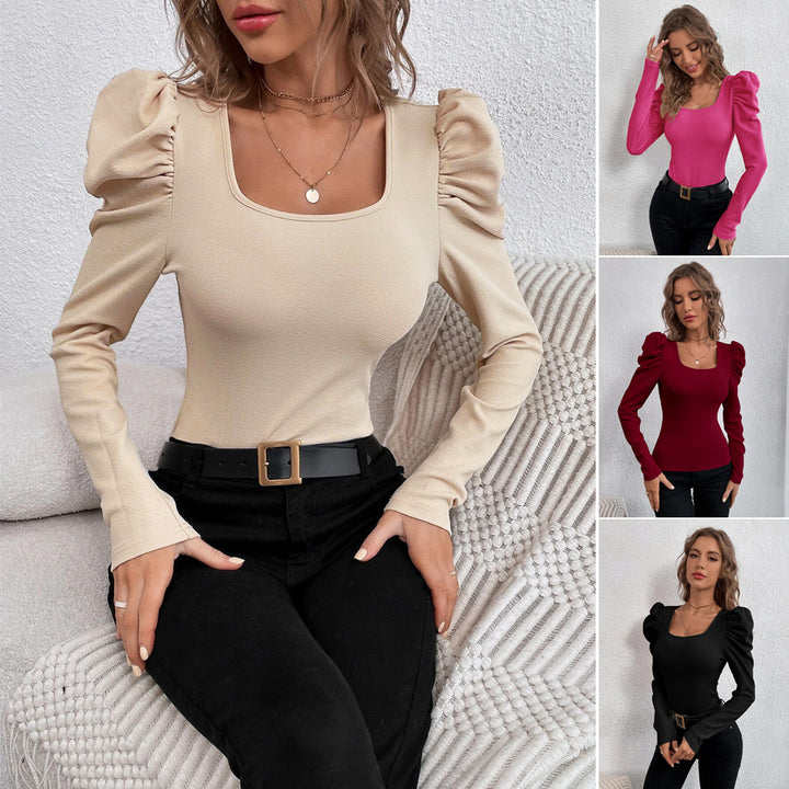 Top à manches longues pour femmes avec détails de manches bouffantes Levoire