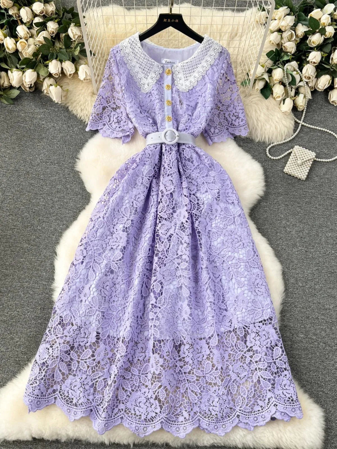 Levoire | Robe en dentelle mi-longue