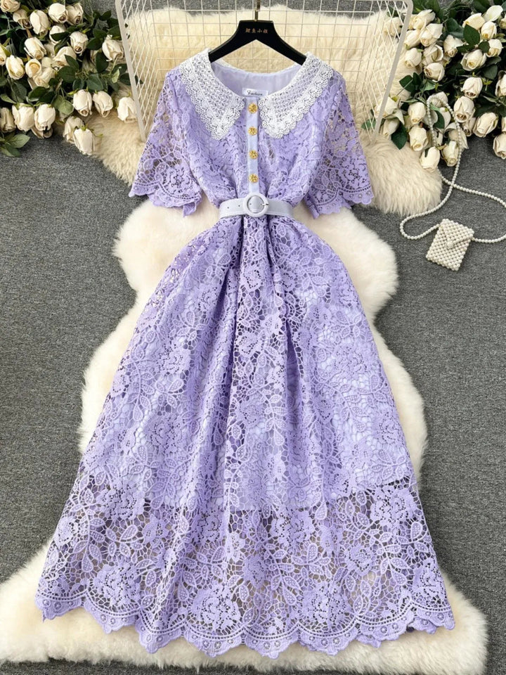 Levoire | Robe en dentelle mi-longue