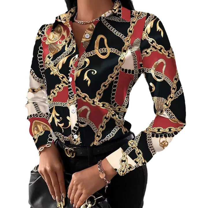 Levoire | Élégante chemise à manches longues imprimée printemps-automne