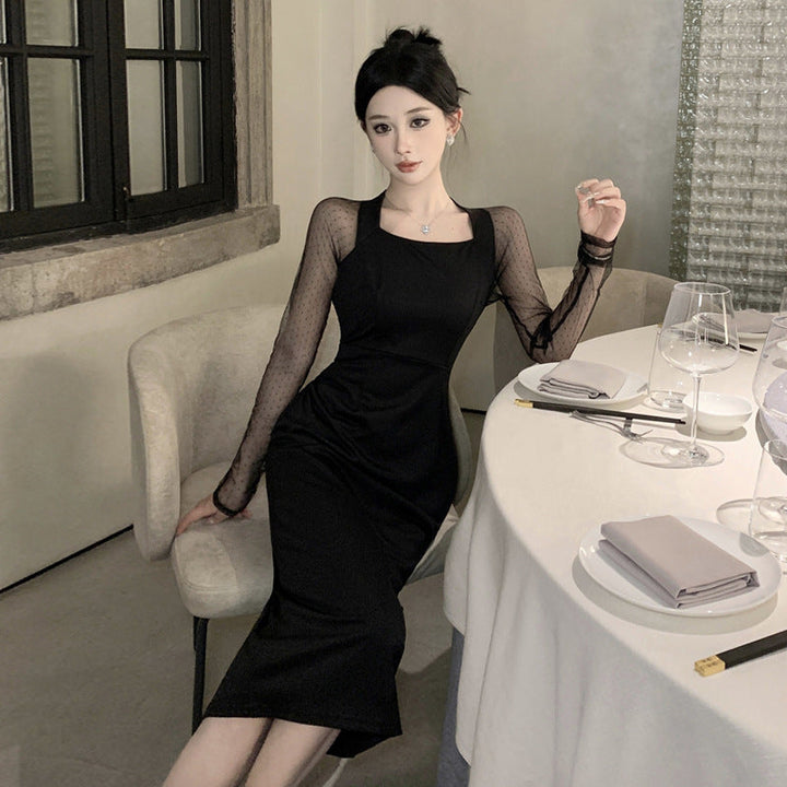 Levoire | Robe en filet Slim Fit Robe en filet à fente