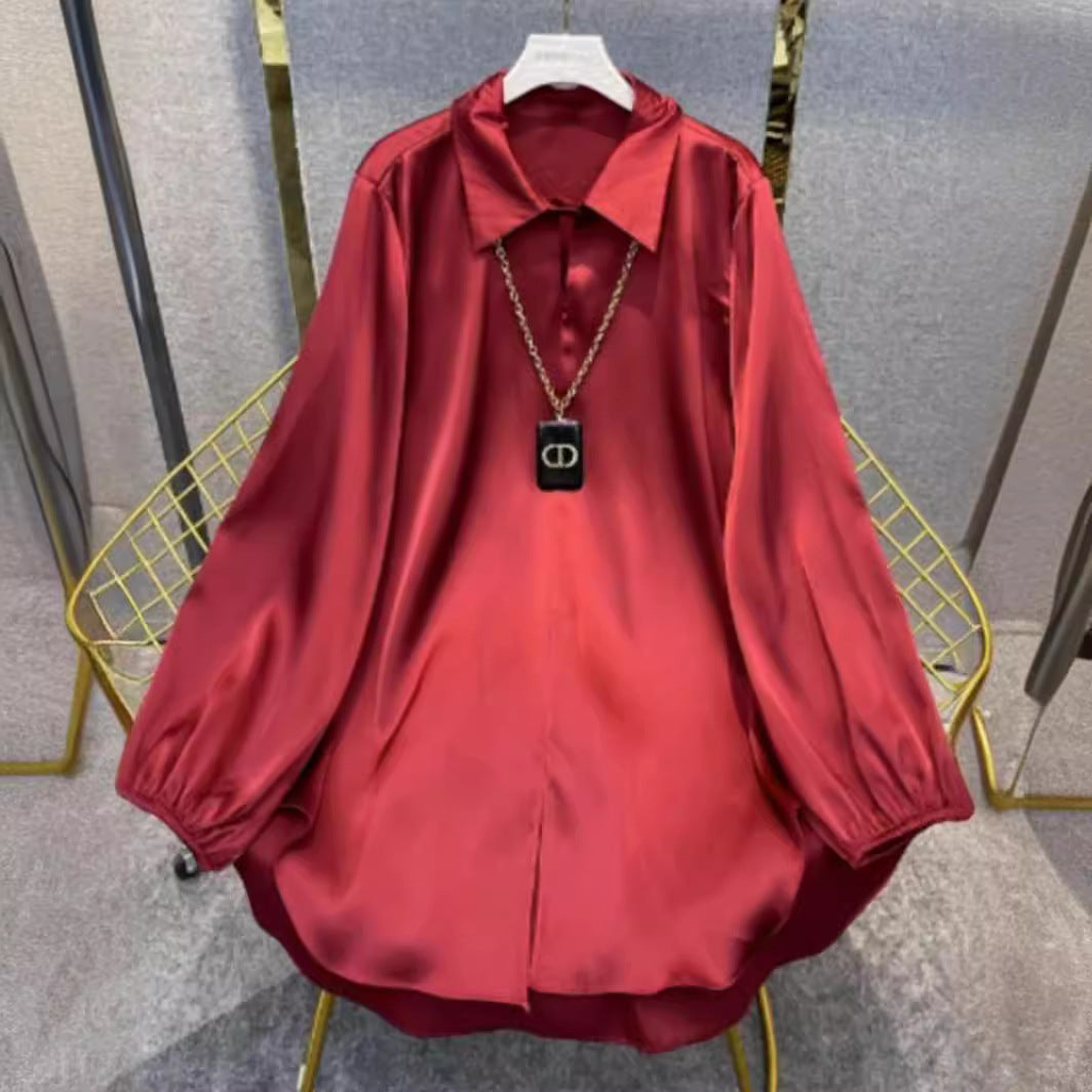 Levoire | Chemise en soie Printemps Nouvelle Chemise en soie décontractée
