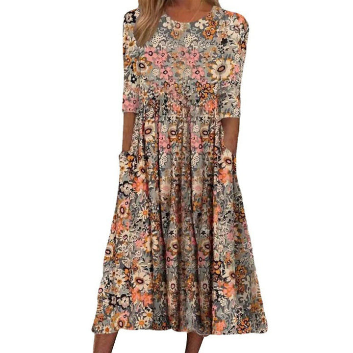 Levoire | Rento robe mi-longue ample avec poches Couleur de fleur