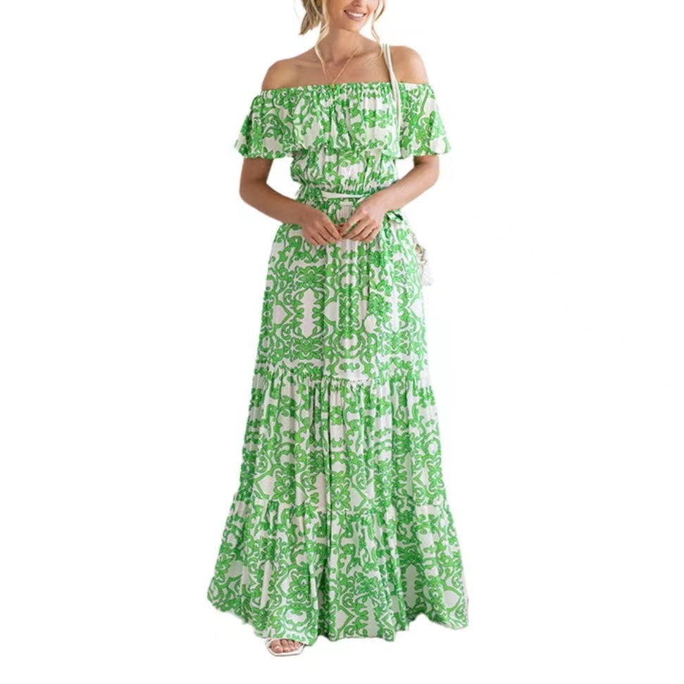 Levoire | Élégant Robe Longue Plissée à Bretelles Sans Manches Vert