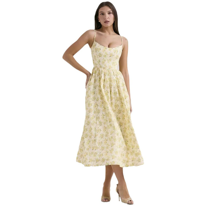 Robes maxi pour femmes avec motif floral et silhouette élégante et fluide Levoire