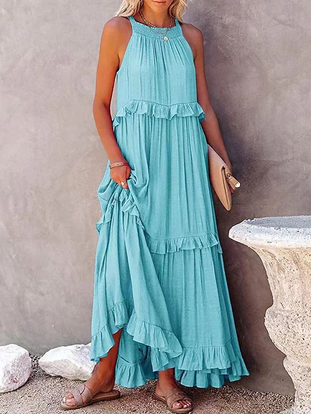 Levoire | Robe Maxi Décontractée D'Été Ciel bleu
