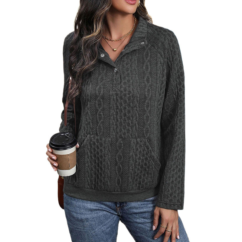 Pull pour femmes avec col haut et motif texturé Levoire