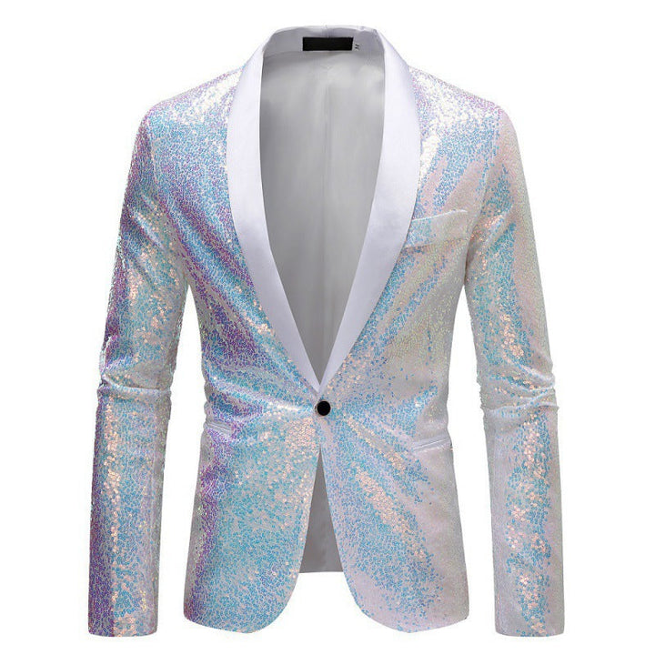 Avriane Veste à sequins pour hommes avec col châle
