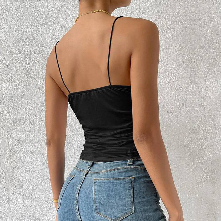 T-shirt ajusté pour femmes avec décolleté en V et fronces Levoire