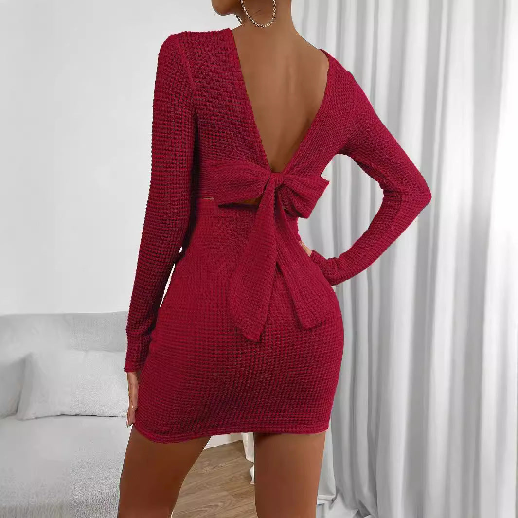 Robe tricotée ajustée pour femmes avec manches longues Levoire