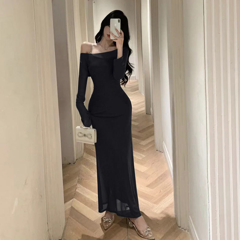 Levoire | Chic Cami Mesh Ensemble de Robe à Deux Pièces noir